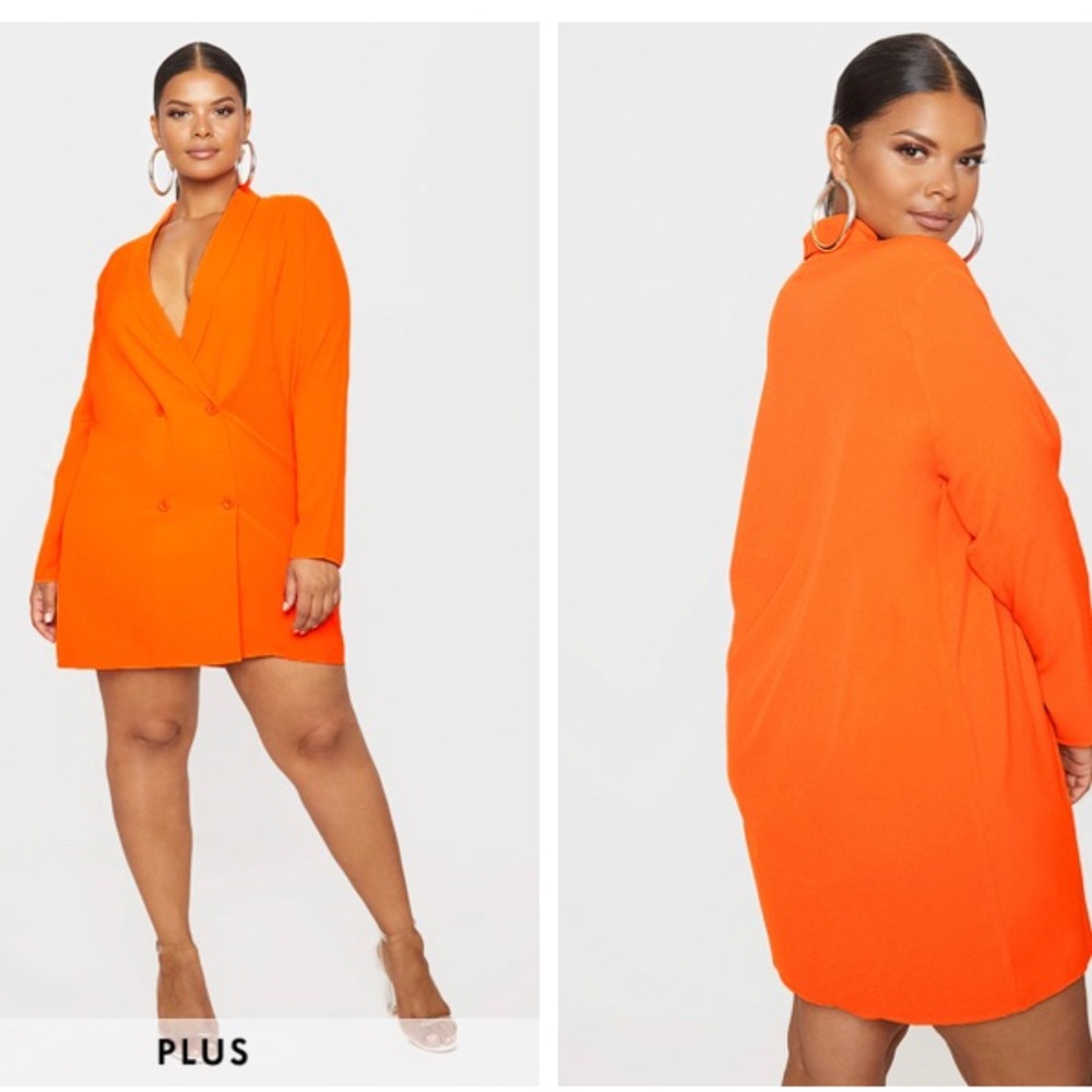 Stylish (New w/Tags) Orange Oversized Blazer Dress!